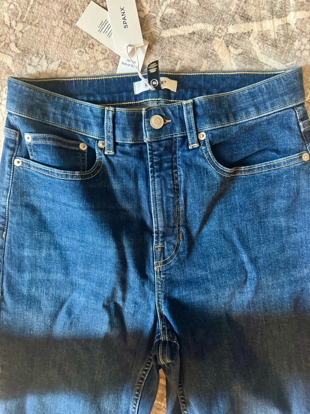 NWT Size 12 SPANX Classic Blue Flare Jeans 30-32” waist - Picture 4 of 11